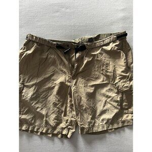 Eddie Bauer Mens XL Khaki Cargo Shorts With Adjustable Belt Cotton Blend